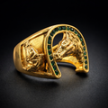 ANILLO HERRADURA IMPERIAL VERDE DORADO  - REFERENCIA (B)