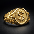 ANILLO SÍMBOLO DÓLAR IMPERIAL DORADO – REFERENCIA (I)