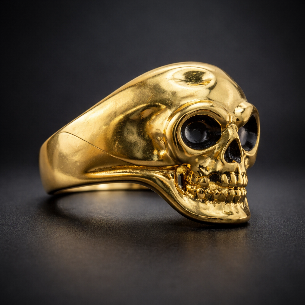 ANILLO CALAVERA IMPERIAL NEGRO DORADO – REFERENCIA (O)