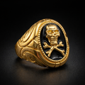 ANILLO CALAVERA CRUZADA IMPERIAL NEGRO DORADO – REFERENCIA (Q)