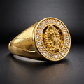 ANILLO CÍRCULO ESCULTURA DIAMANTADO IMPERIAL DORADO – REFERENCIA (X)