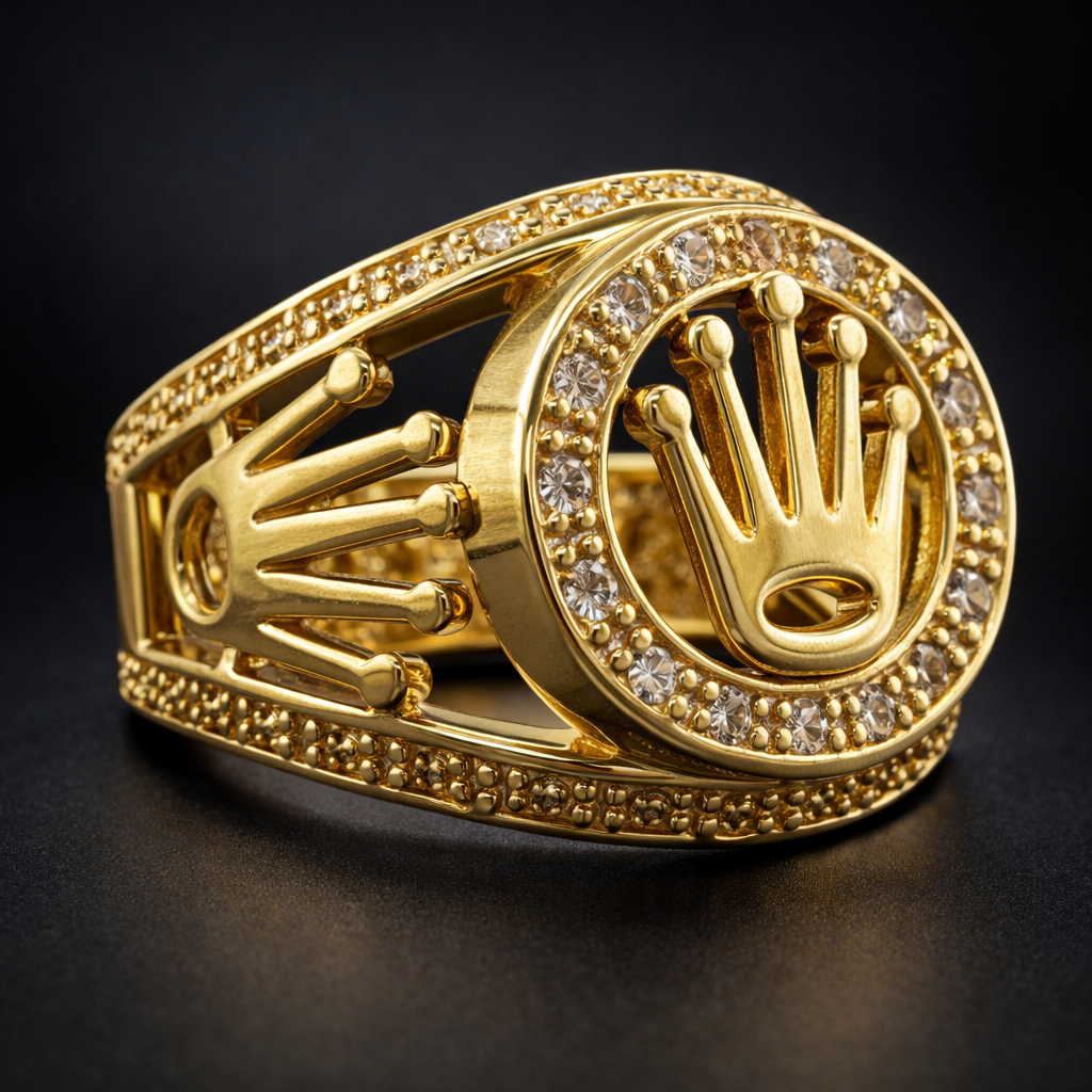 ANILLO CORONA CÍRCULO DIAMANTADO IMPERIAL DORADO – REFERENCIA (Y)