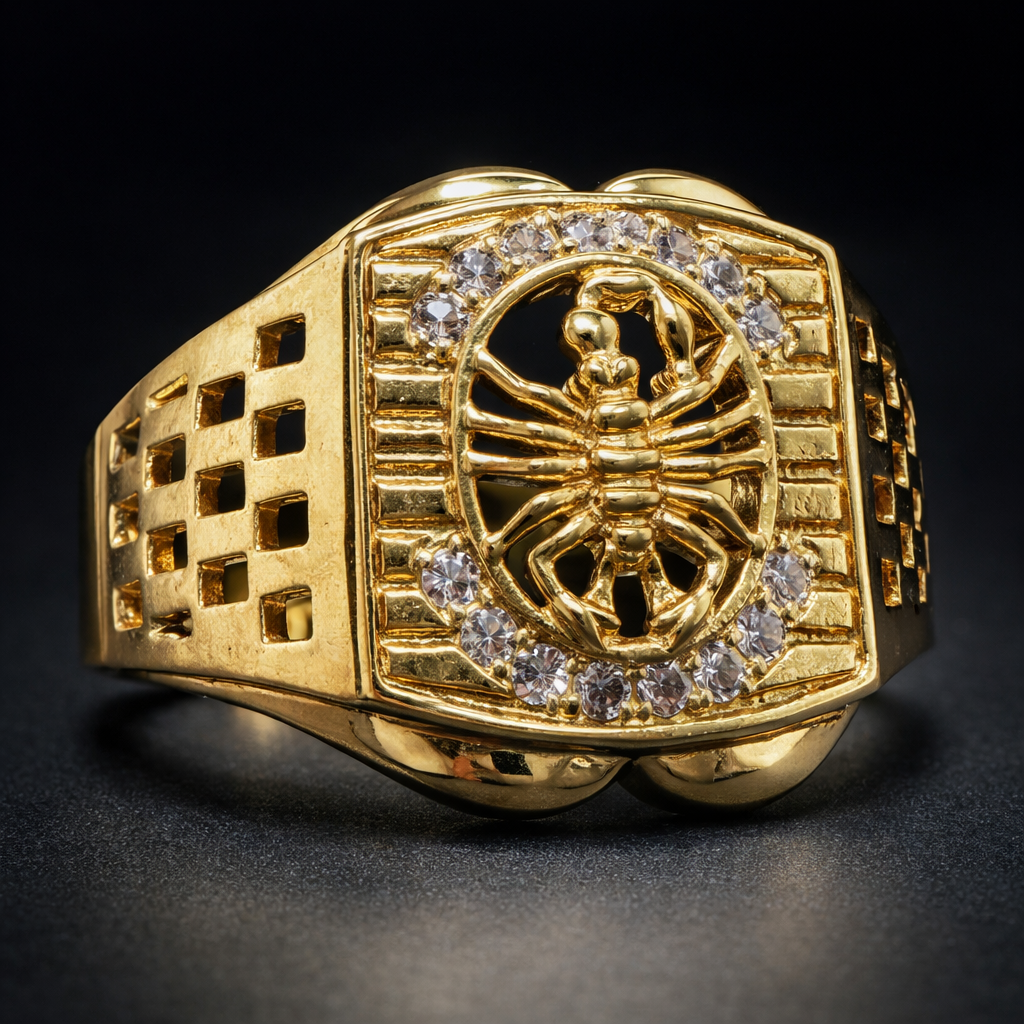 ANILLO ESCORPIÓN IMPERIAL DIAMANTADO DORADO – REFERENCIA (Z)