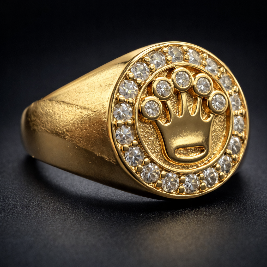 ANILLO CORONA CÍRCULO DIAMANTADO IMPERIAL DORADO – REFERENCIA (2)