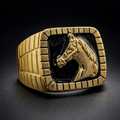 ANILLO CABEZA DE CABALLO IMPERIAL NEGRO DORADO – REFERENCIA (6)