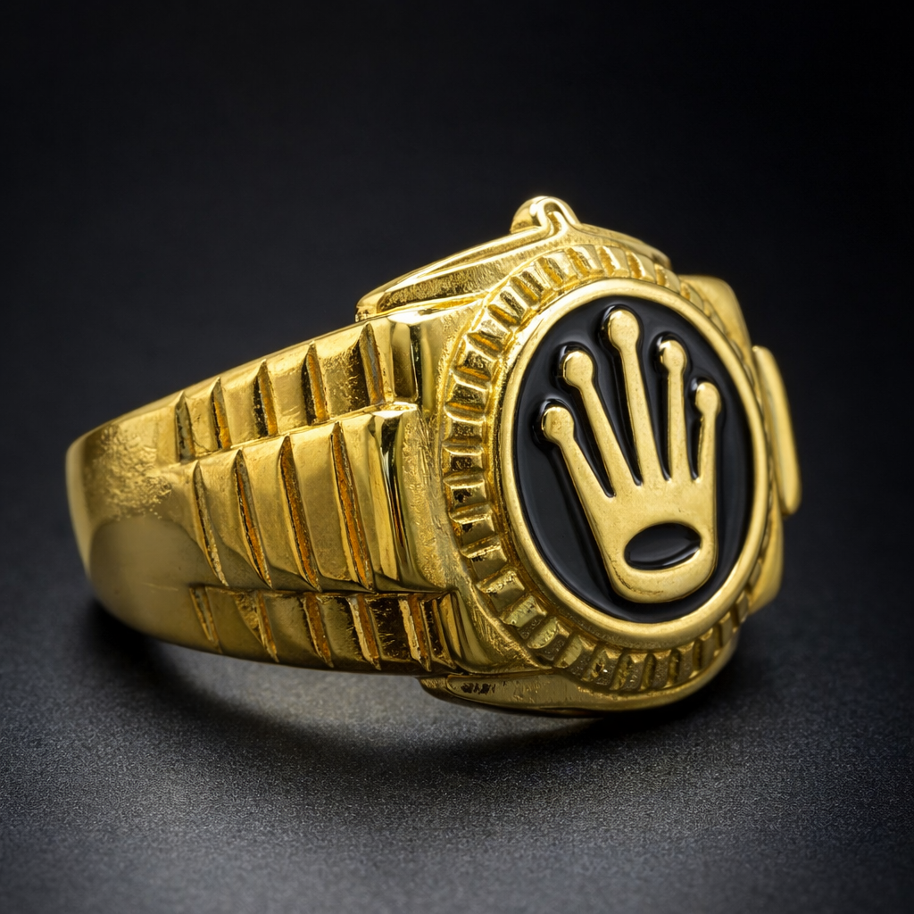 ANILLO CORONA CLÁSICA IMPERIAL NEGRO DORADO – REFERENCIA (8)