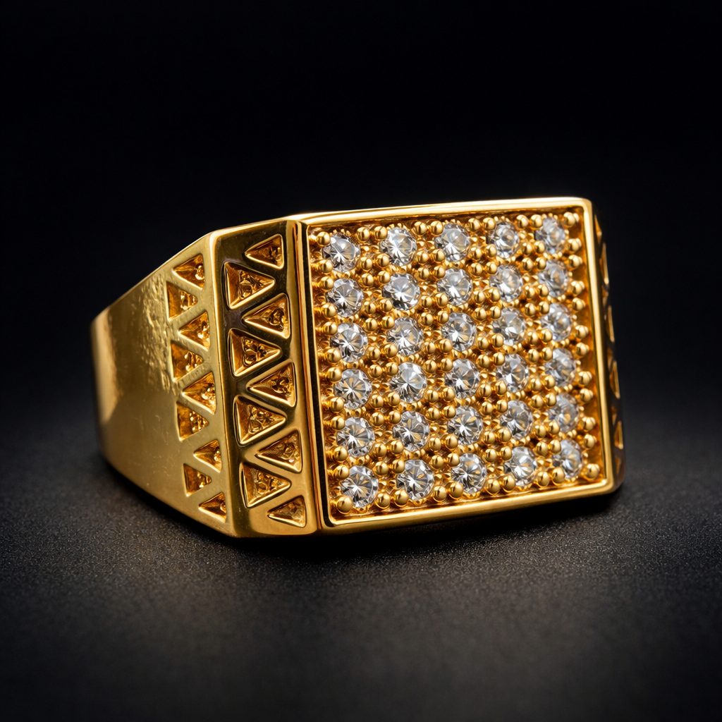 ANILLO PAVÉ RECTANGULAR IMPERIAL DORADO – REFERENCIA (10)