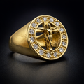ANILLO CRUZ CIRCULAR CON CRISTALES DORADO – REFERENCIA (17)